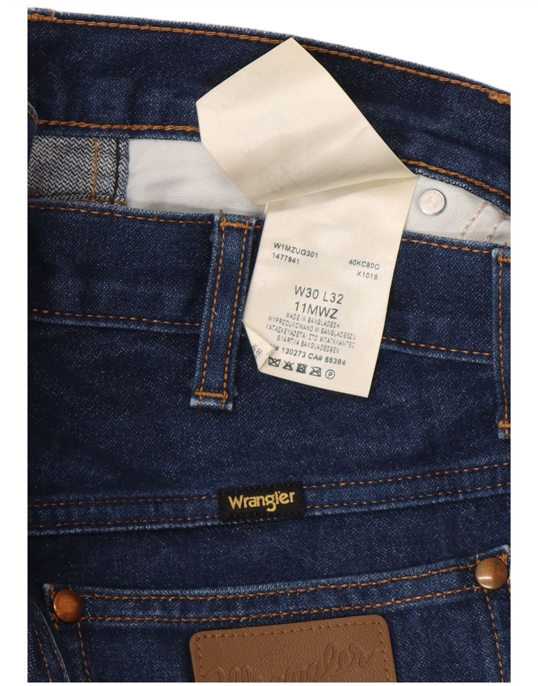 Wrangler Mens Jeans Slim W30 L32 Azul Algodão
