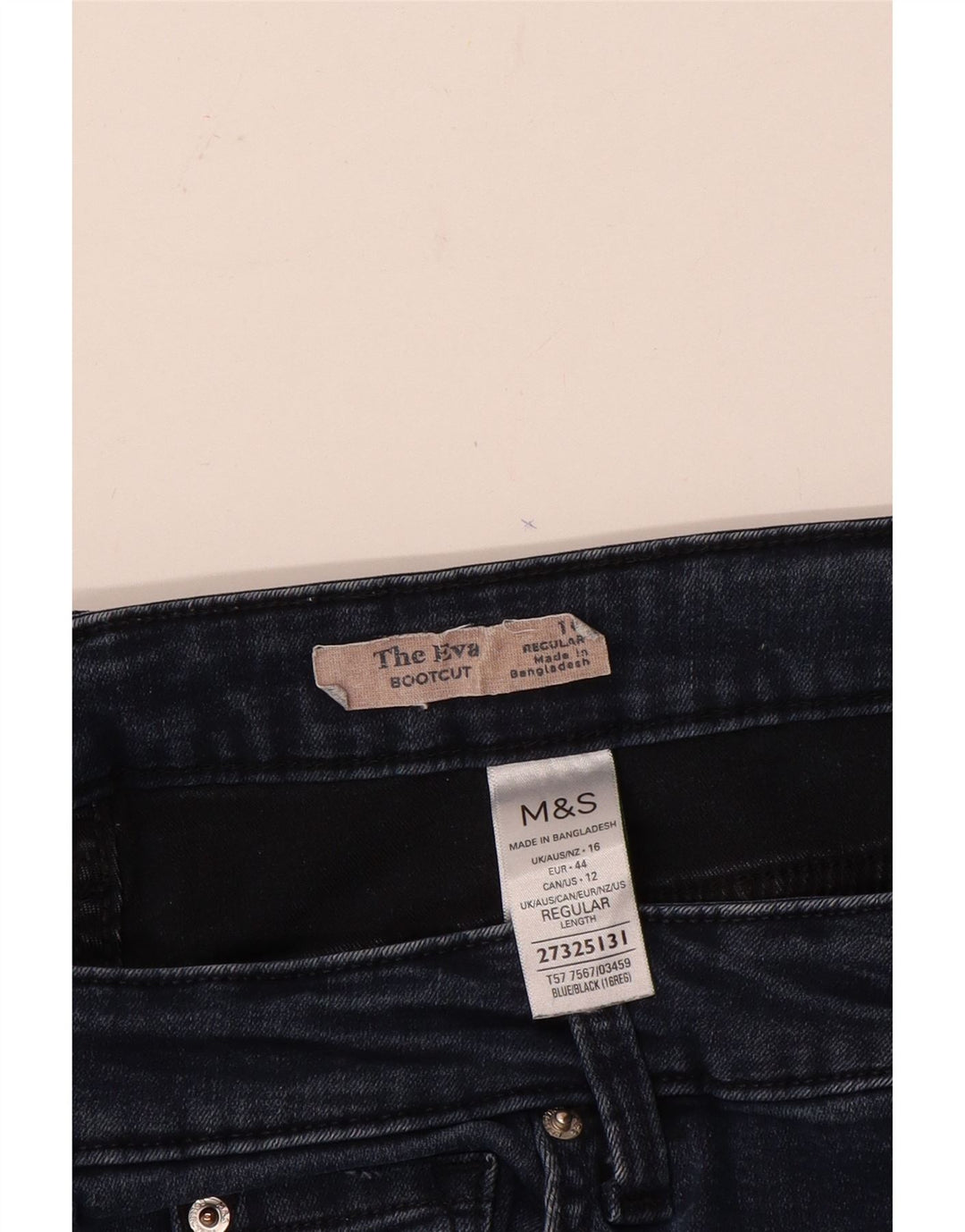 Jeans Marks & Spencer feminino regular fit bootcut Reino Unido 16 grande W34 L28 azul