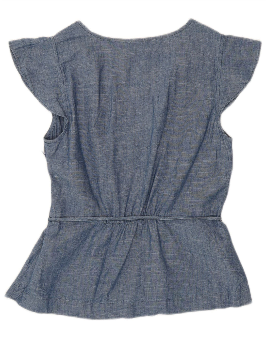 J. CREW Blusa feminina Top US 0 XS Azul Algodão