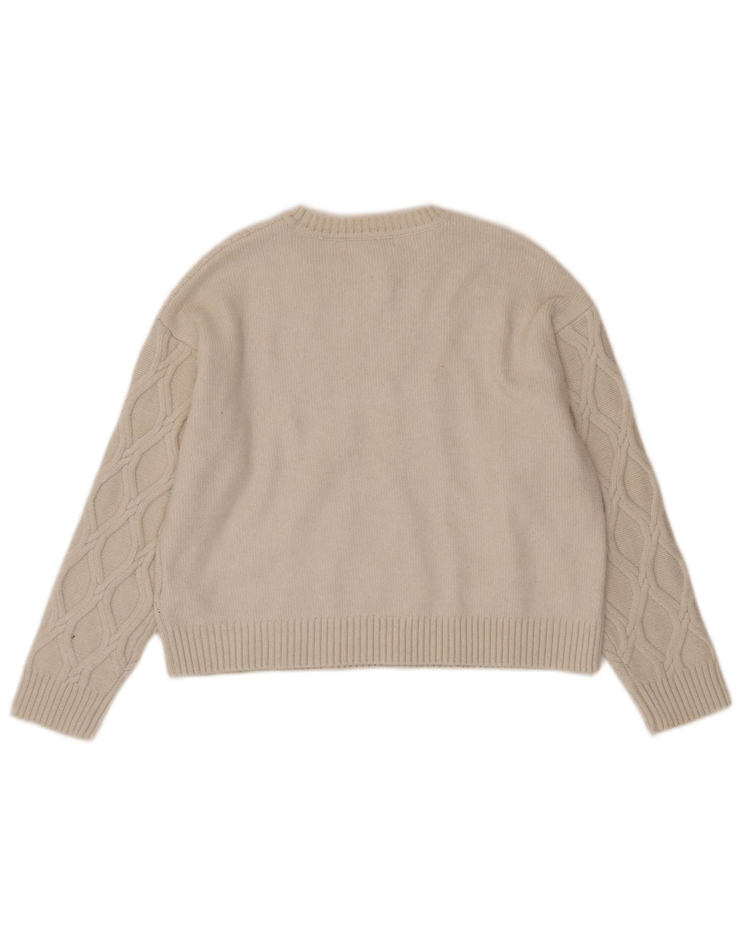Suéter feminino Marks & Spencer com gola canoa e gola redonda Reino Unido 14 médio bege