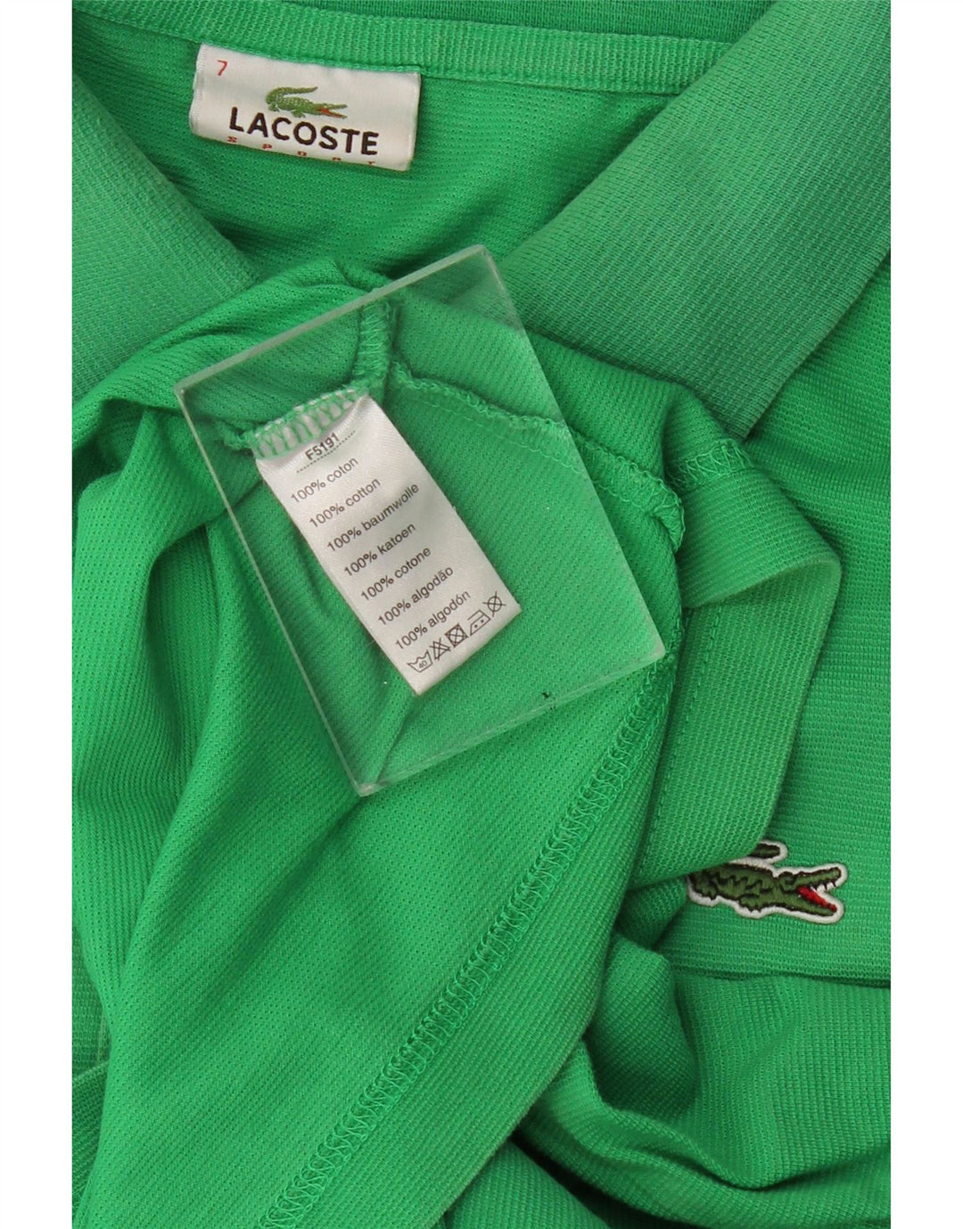 Camisa polo masculina LACOSTE tamanho 7 2XL algodão verde