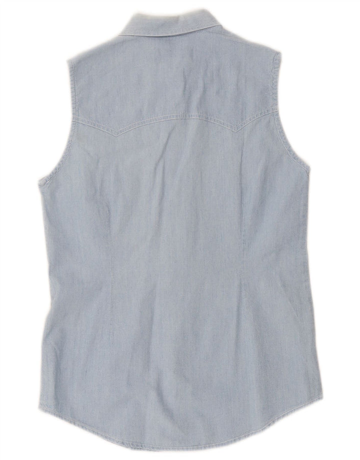 Camisa feminina sem mangas Lee UK 10 pequena azul