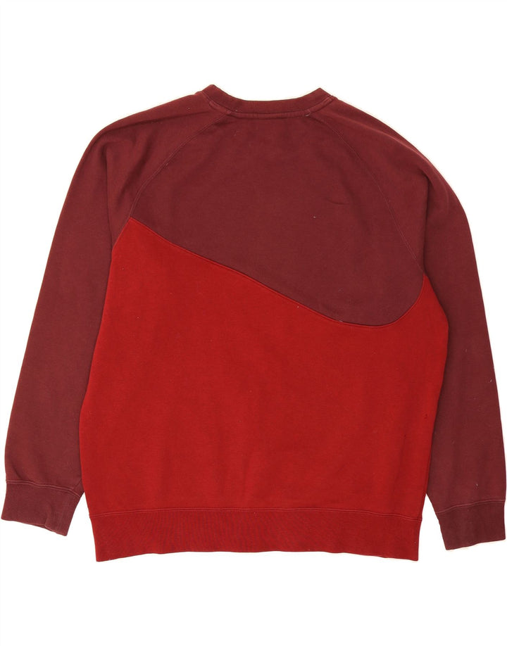 NIKE Mens Graphic Sweatshirt Jumper Large Burgundy Colourblock Cotton Vintage Nike and Second-Hand Nike from Messina Hembry 