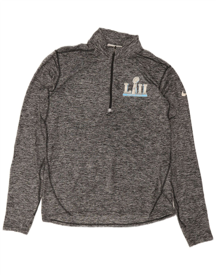 NIKE Mens Super Bowl Lii Graphic Pullover Treino Top Cinza Médio