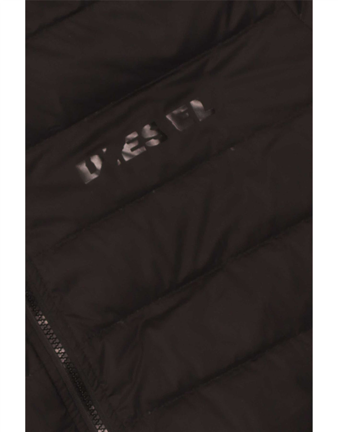 Jaqueta acolchoada com capuz masculina Diesel UK 42 XL poliéster preto