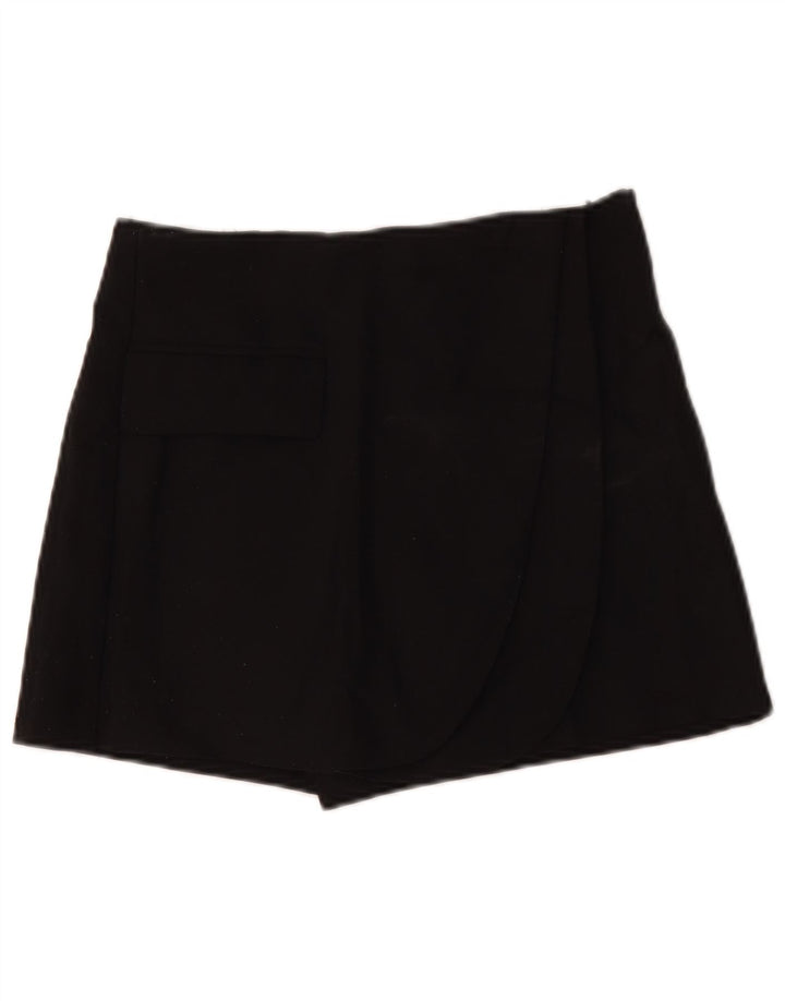 Shorts casual feminino Zara pequeno W26 poliéster preto
