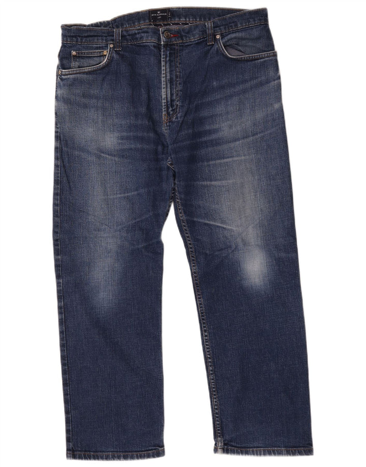 Calça jeans reta masculina Marks & Spencer Blue Harbor W38 L29 algodão azul