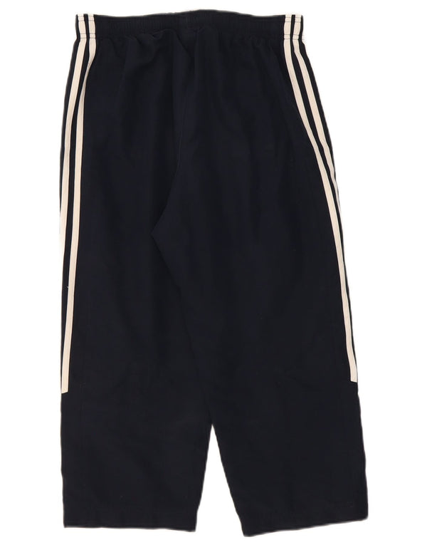 Adidas Womens Capri Calças de treino UK 10 Pequeno Poliéster Azul Marinho