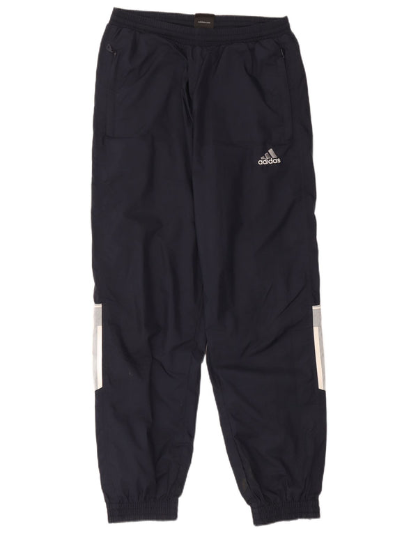 Adidas Mens Treino Calças Joggers UK 38/40 Médio Azul Marinho Poliéster