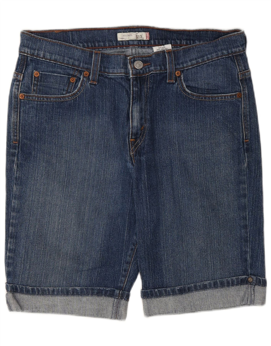 LEVI'S Shorts jeans feminino 515 US 8 médio W30 algodão azul