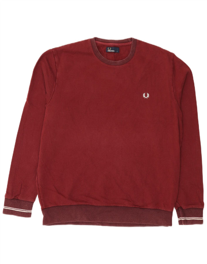 Fred Perry moletom masculino jumper grande algodão Borgonha