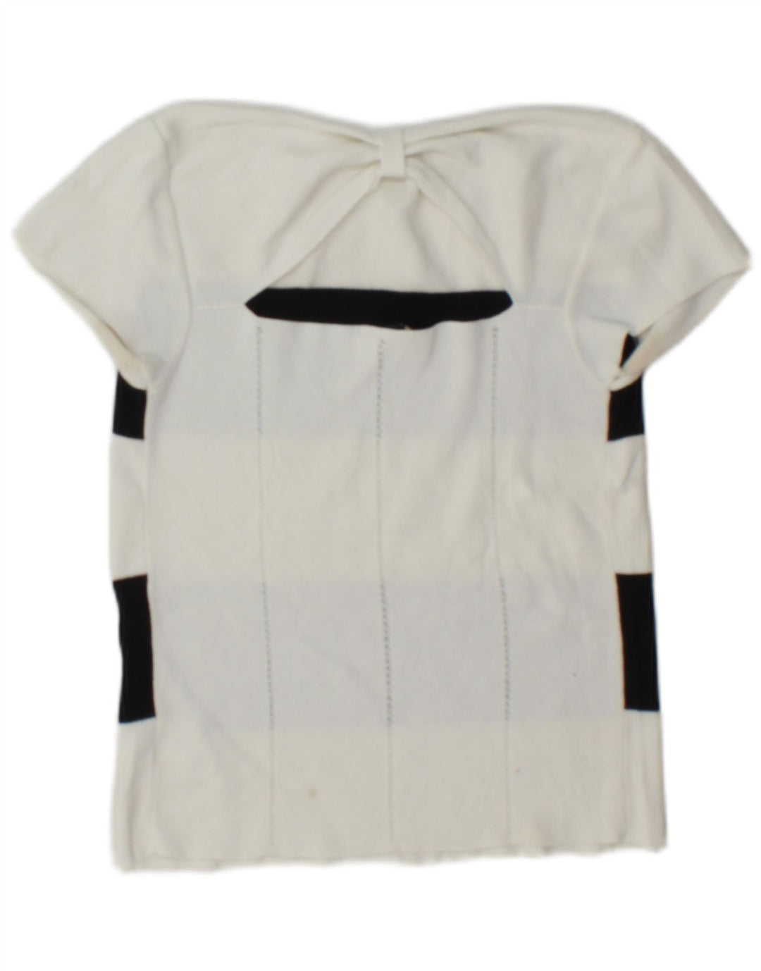 Top feminino Emporio Armani com ombro de fora IT 42 listrado branco médio