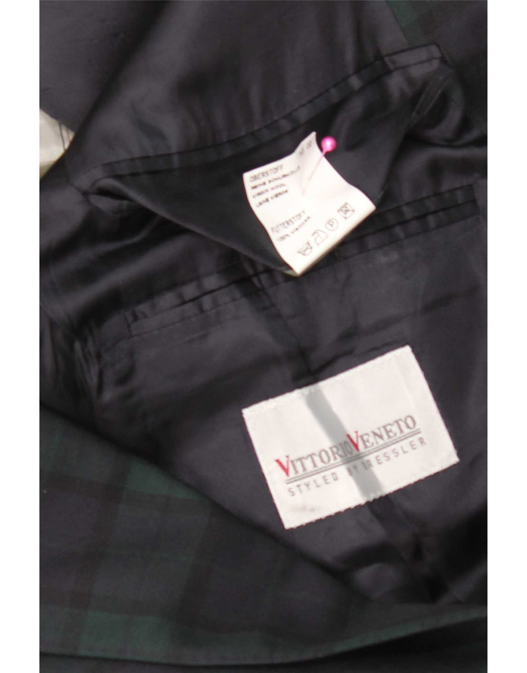 Blazer feminino Vittorio Veneto UK 18 XL azul marinho xadrez