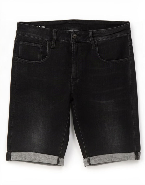 G-Star Masculino 3301 Shorts Jeans Slim W34 Grande Algodão Cinza