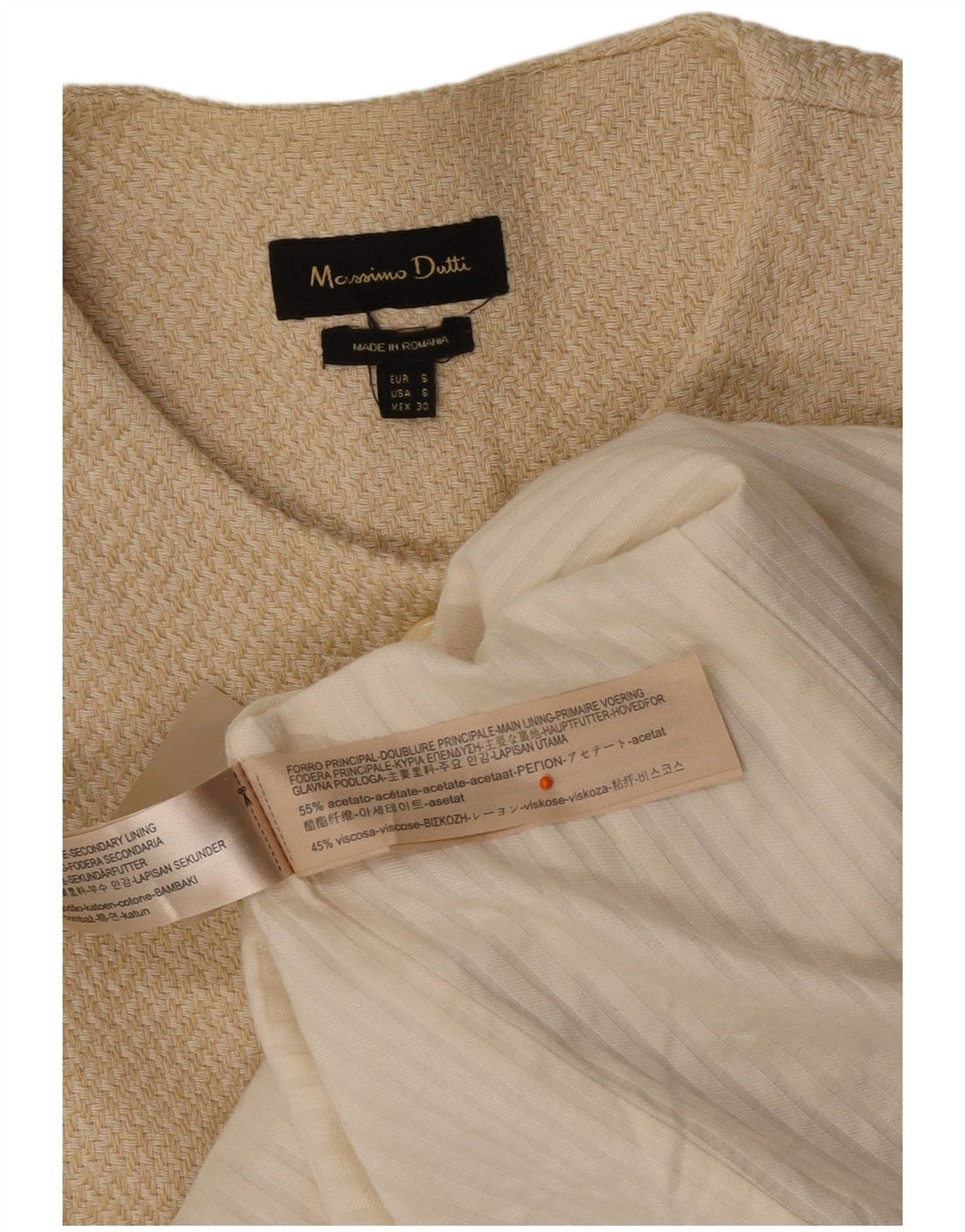Sobretudo feminino MASSIMO DUTTI UK 10 pequeno acetato bege