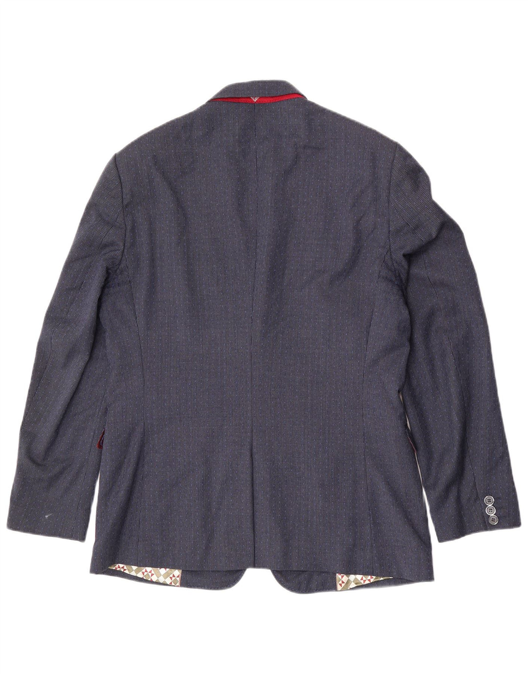 Jaqueta blazer masculina de 2 botões Ted Baker UK 42 XL azul marinho lã houndstooth