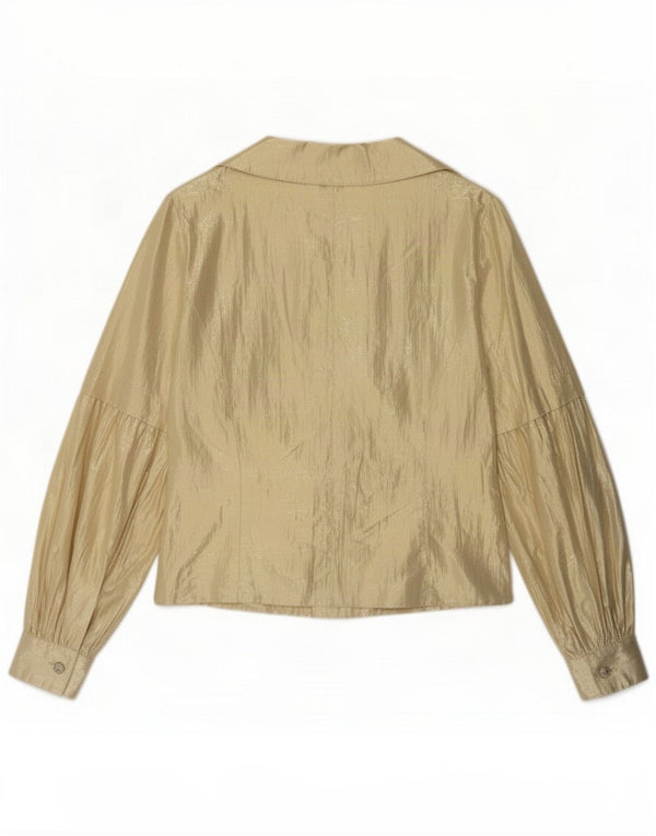 Blusa feminina de manga comprida Caterina Reino Unido 12 ouro médio