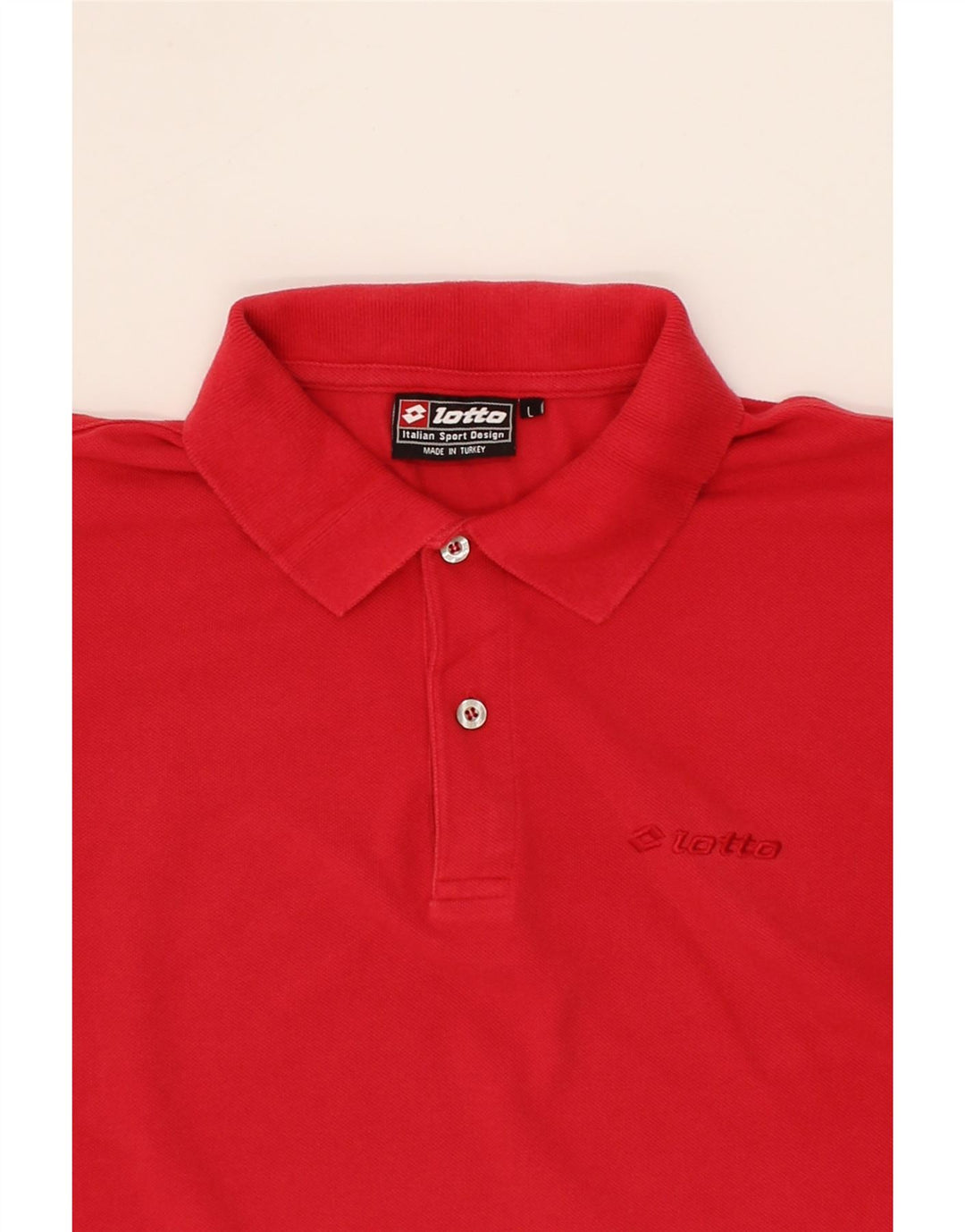 LOTTO Mens Polo Shirt Large Red Cotton Vintage Lotto and Second-Hand Lotto from Messina Hembry 
