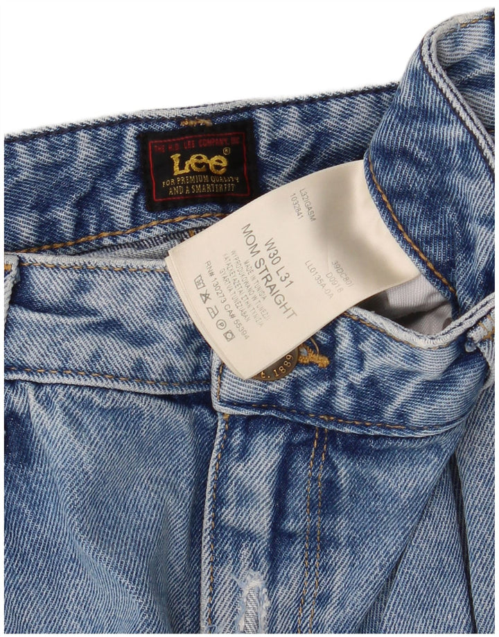 Lee Mens Mom Straight Jeans W30 L31 Azul Algodão