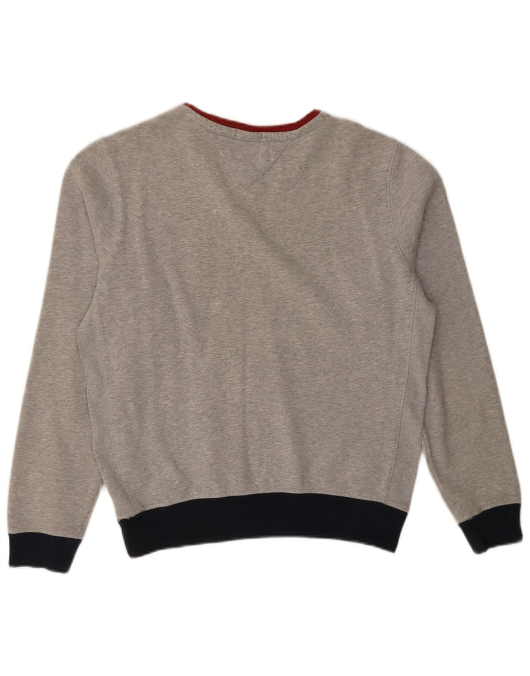 Tommy Hilfiger moletom gráfico feminino jumper UK 10 pequeno cinza