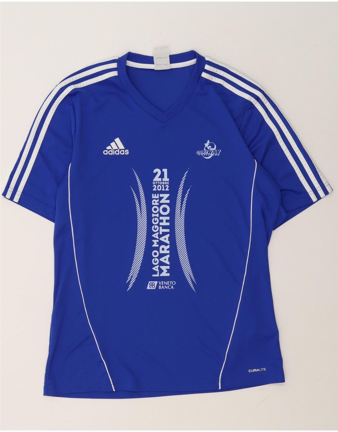 Camiseta Adidas Masculina Climalite Graphic Top Azul Médio Poliéster