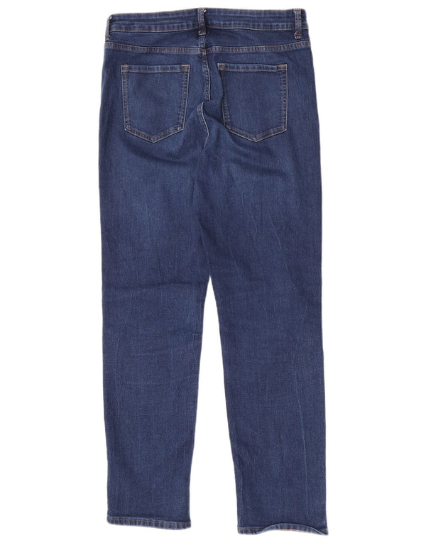 Calça jeans feminina Marks & Spencer The Sienna Straight UK 14 grande W32 L30 azul
