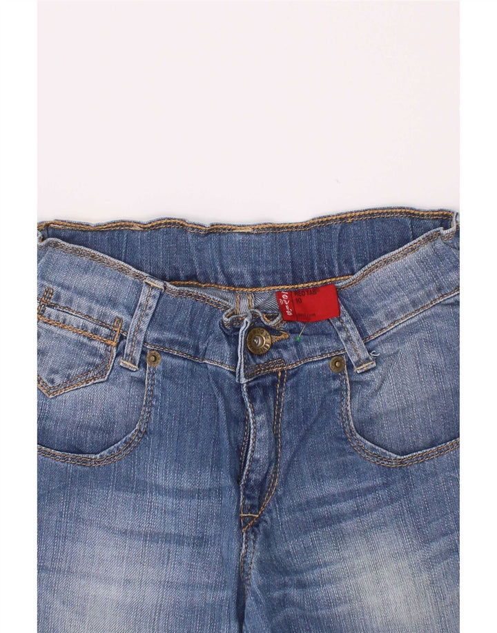 Shorts jeans para meninos Levi's 9-10 anos W22 algodão azul