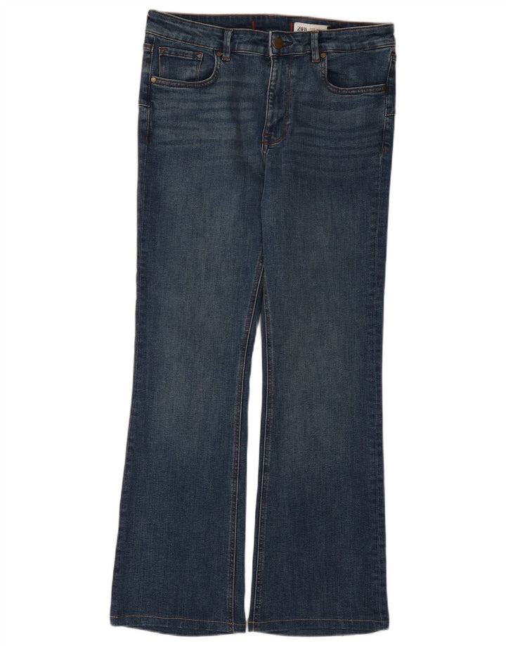 Calça jeans feminina Zara Bootcut EU 42 grande W32 L29 algodão azul
