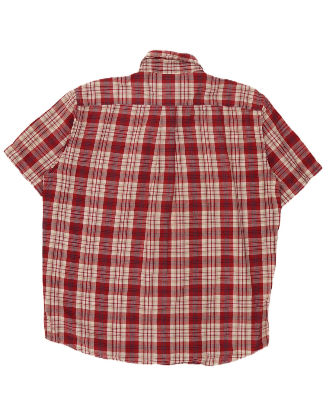 Camisa masculina de manga curta MURPHY & NYE grande algodão xadrez vermelho