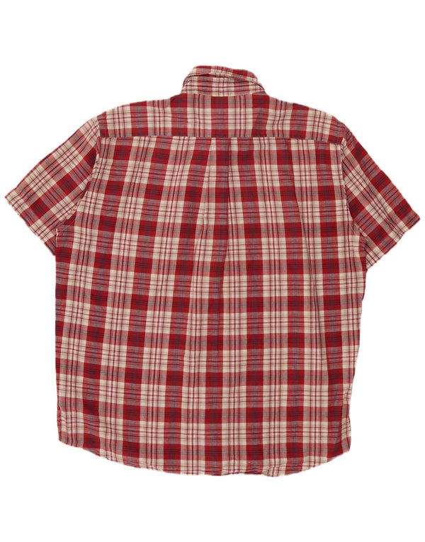 Camisa masculina de manga curta MURPHY & NYE grande algodão xadrez vermelho