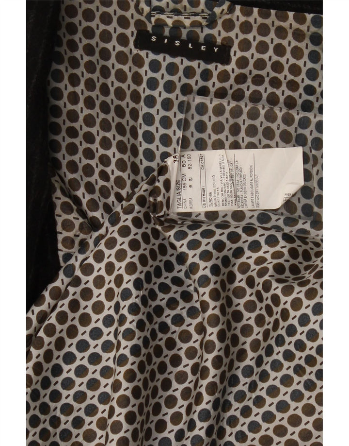 Jaqueta blazer aberta feminina SISLEY IT 38 XS preto risca de giz acetato