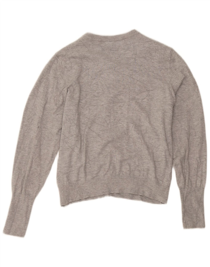 Suéter cardigã feminino Marks & Spencer Reino Unido 14 cinza médio manchado