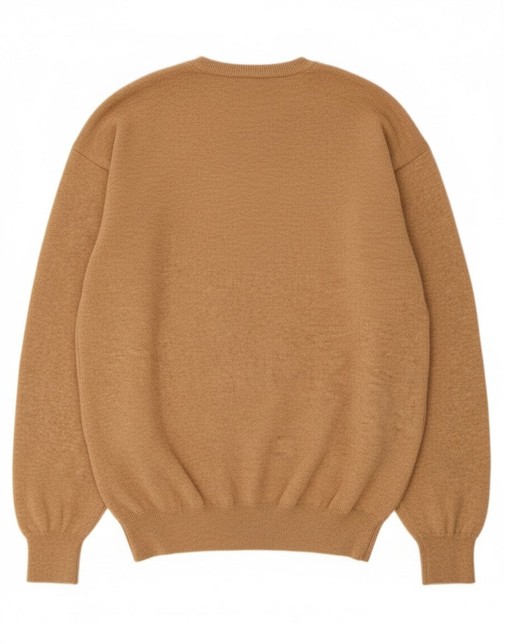 Suéter masculino Massimo Dutti com decote em V XL lã bege