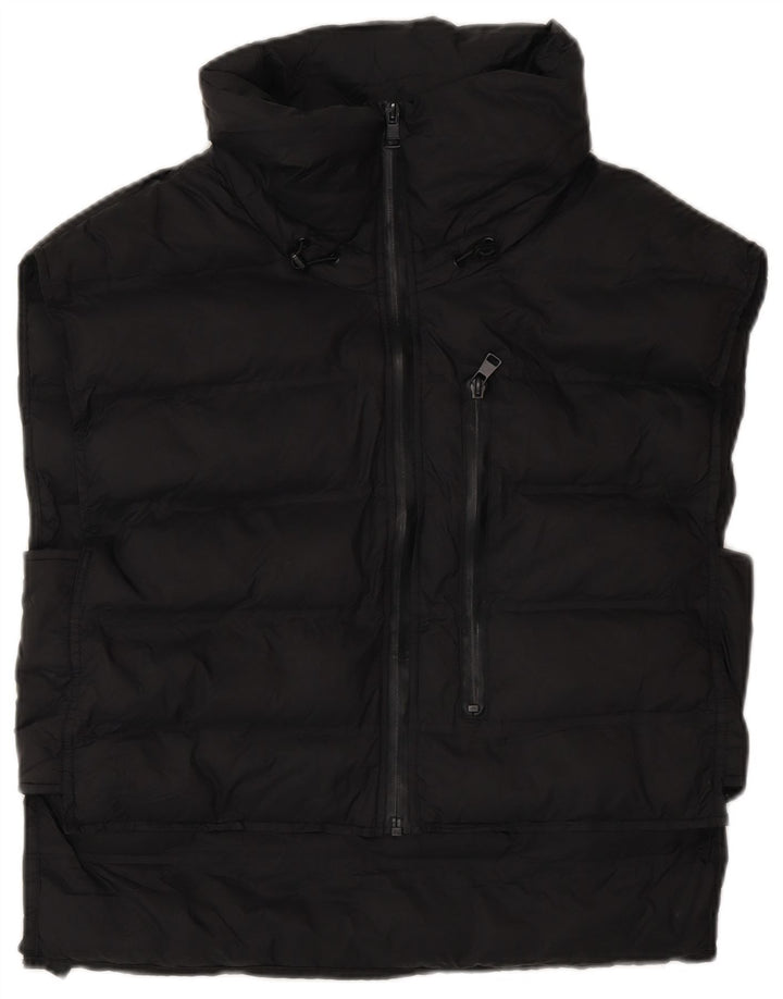 Zara Womens Oversized acolchoado Gilet UK 10 pequeno preto