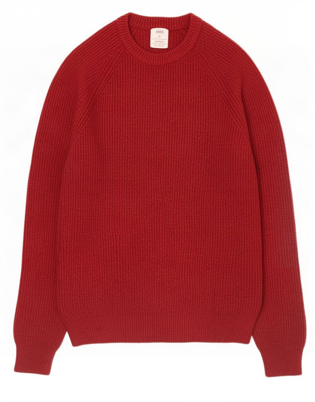 Suéter masculino Marks & Spencer com gola redonda em poliamida vermelha média