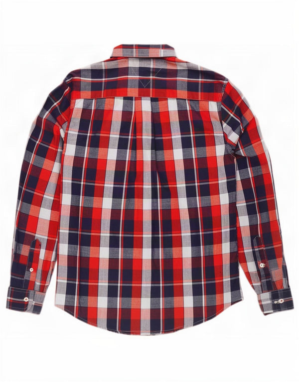Camisa masculina Tommy Hilfiger Custom Fit pequena algodão xadrez azul marinho