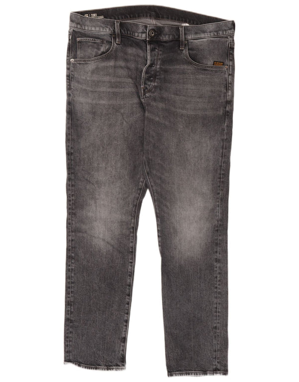 Calça jeans masculina regular cônica G-Star W38 L32 algodão cinza