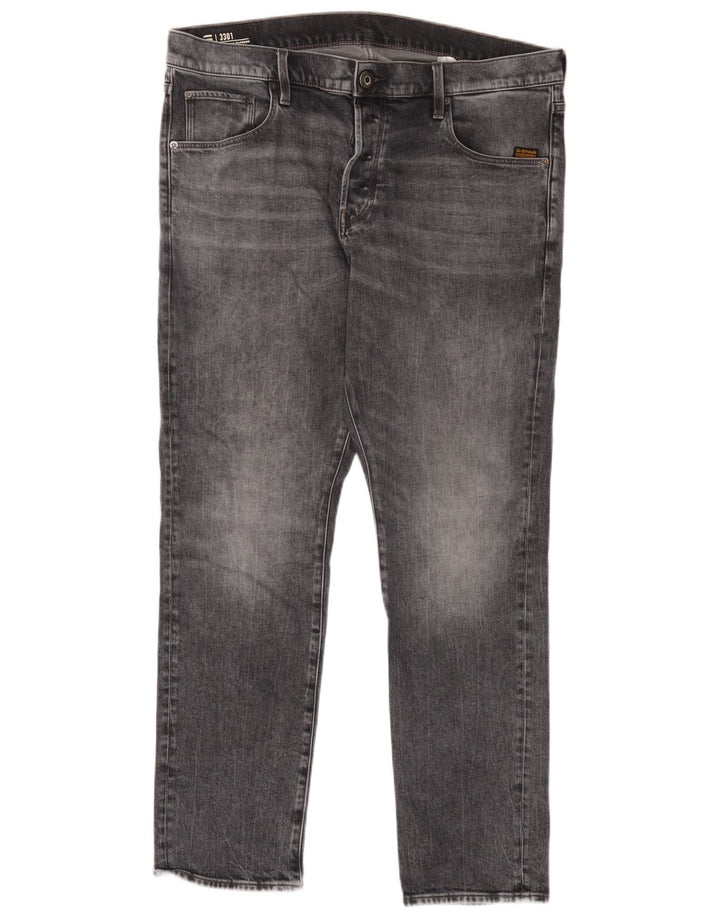 Calça jeans masculina regular cônica G-Star W38 L32 algodão cinza