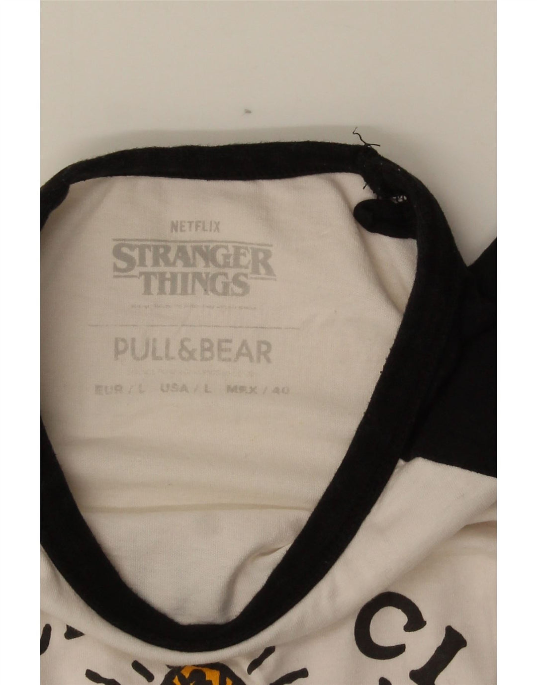 Camiseta gráfica masculina Pull & Bear grande algodão colorblock branco