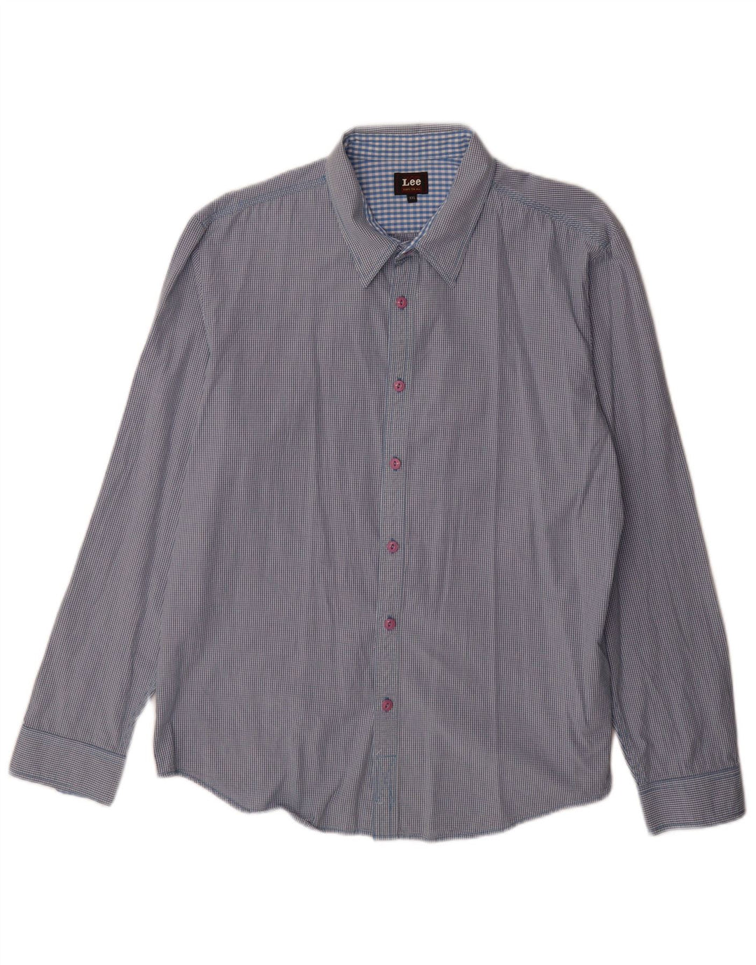 Camisa masculina Lee 2XL algodão guingão azul