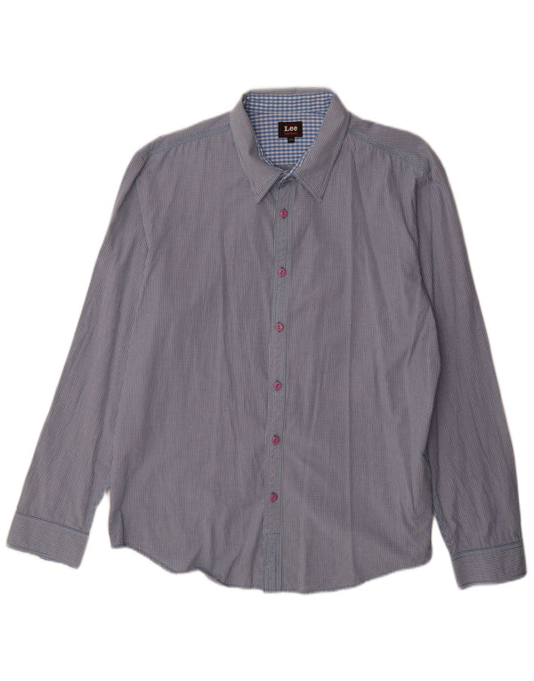Camisa masculina Lee 2XL algodão guingão azul