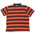 Camisa polo masculina Izod XL algodão listrado laranja