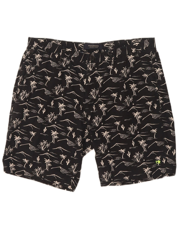 Scotch & Soda Masculino Abstrato Padrão Chino Shorts W32 Médio Preto Havaiano