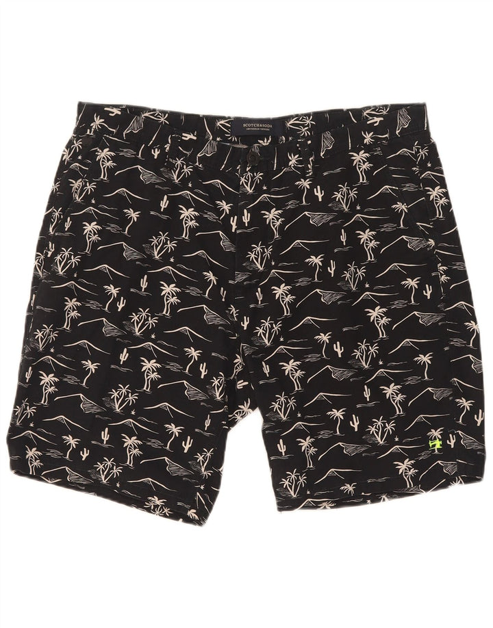 Scotch & Soda Masculino Abstrato Padrão Chino Shorts W32 Médio Preto Havaiano