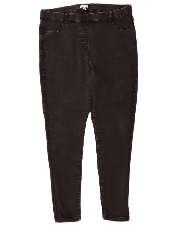 Calça jeans feminina M&Co UK 18 XL W36 L29 algodão preto