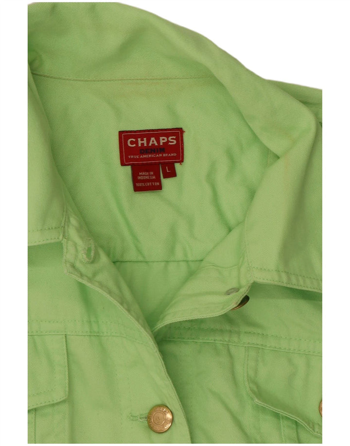 Jaqueta jeans feminina de manga 3/4 Chaps Reino Unido 16 grande algodão verde