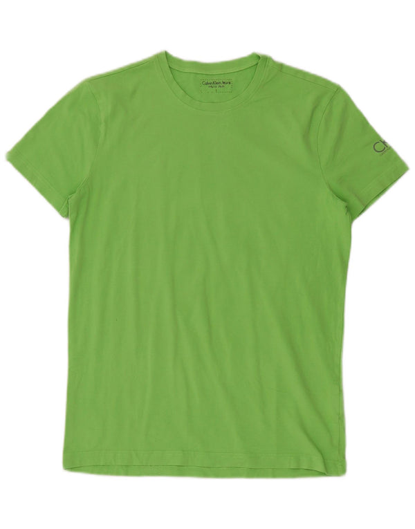 Camiseta feminina Calvin Klein Jeans, tamanho 14, grande, verde, algodão