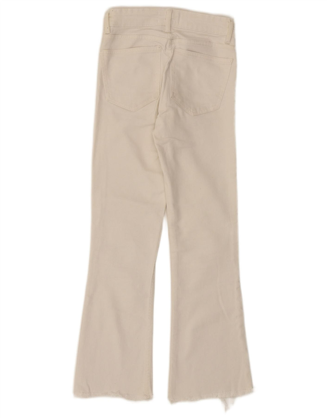 ZARA Calça Jeans Feminina Crop Bootcut W22 L26 Off White
