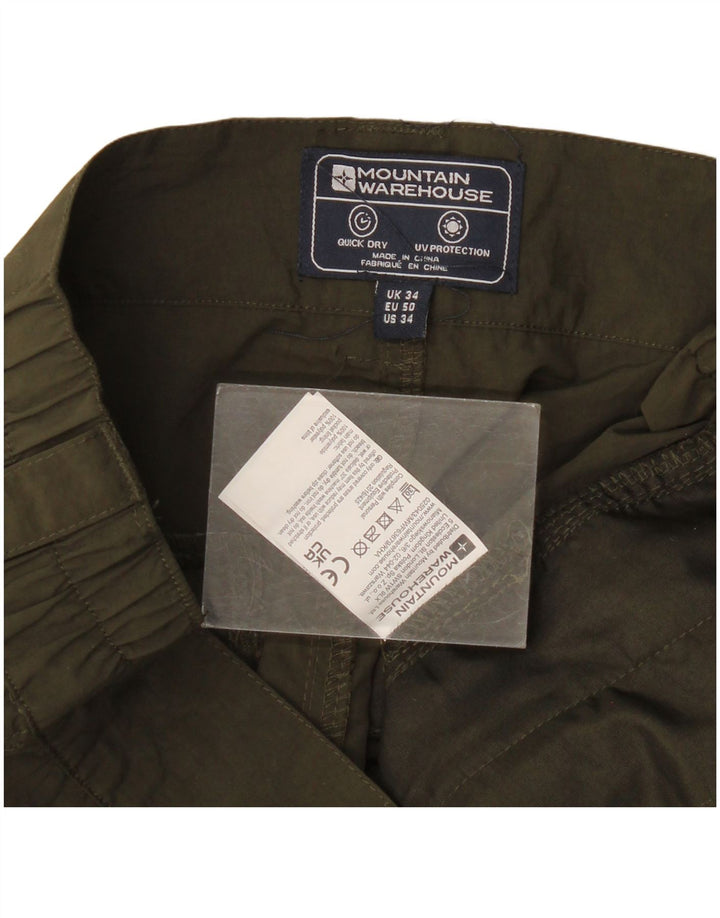 Shorts cargo feminino Mountain Warehouse W34 grande poliamida cáqui