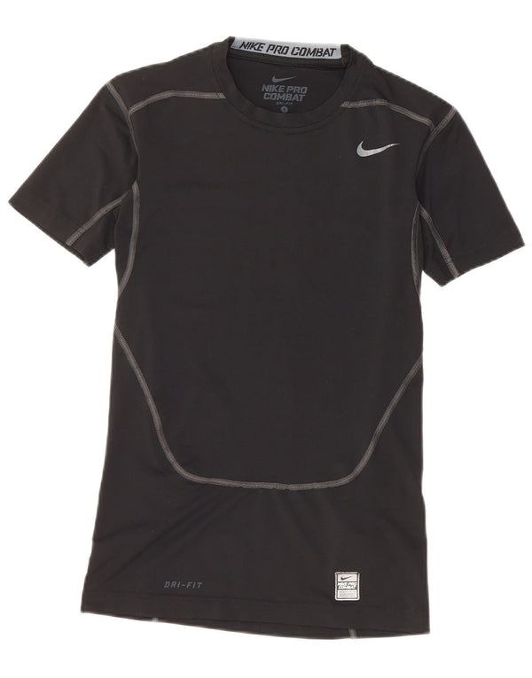 Camiseta Nike masculina de compressão top pequeno poliéster preto